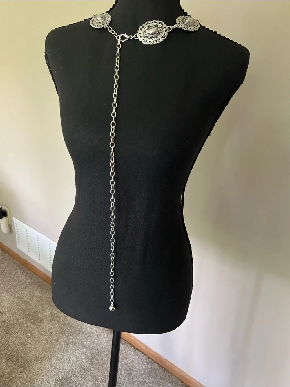Silver Floral Concho Waist Belt
